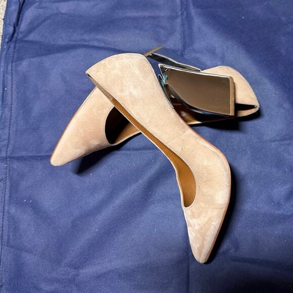 Halston women’s Venlatina light pink Suede 4” high Metallic Heel pumps 7.5 M - Picture 10 of 11